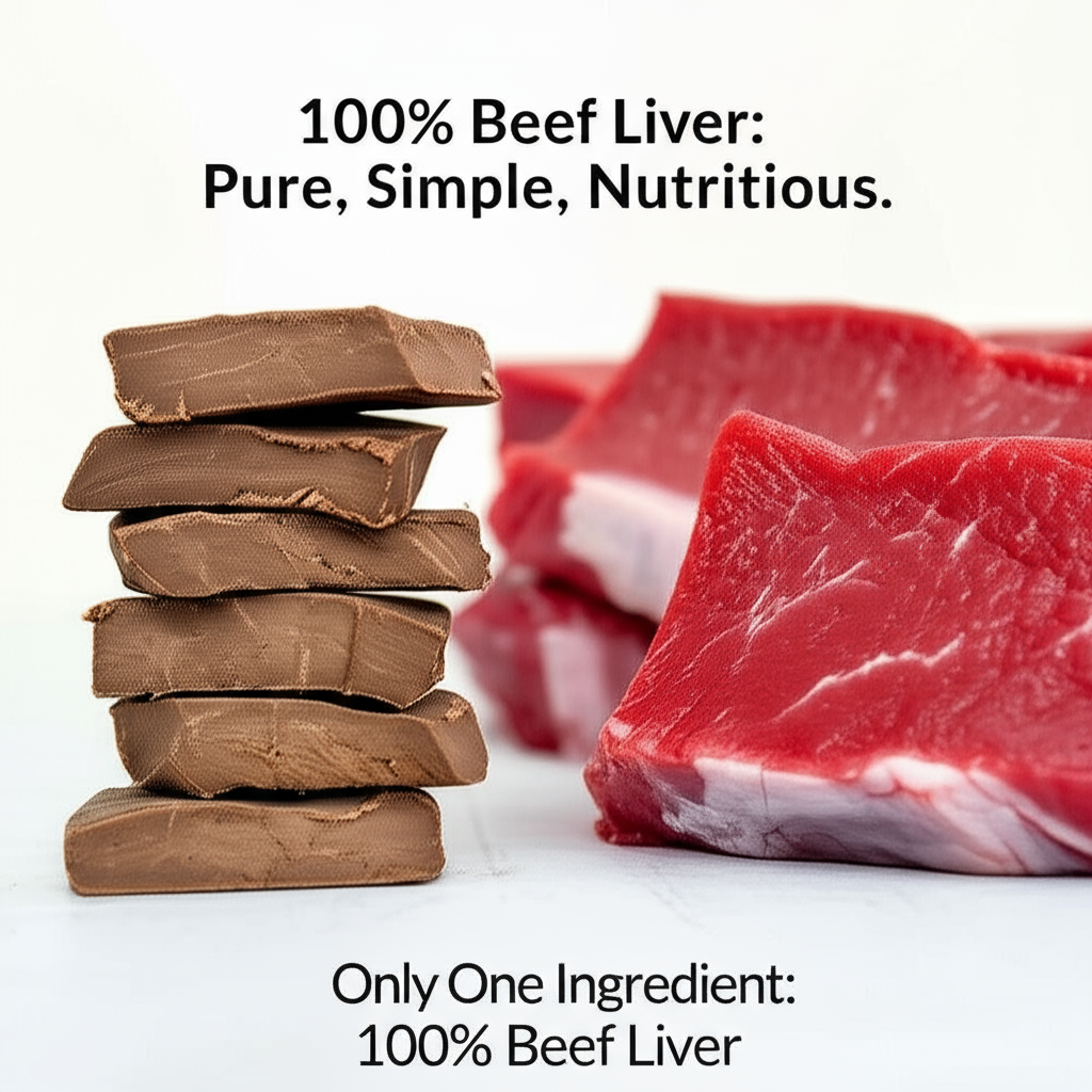 Freeze-Dried Beef Liver Dog Treats 100% Single Ingredient, High-Protein, Natural, Grain-Free Training Snacks for Dogs – Made in USA