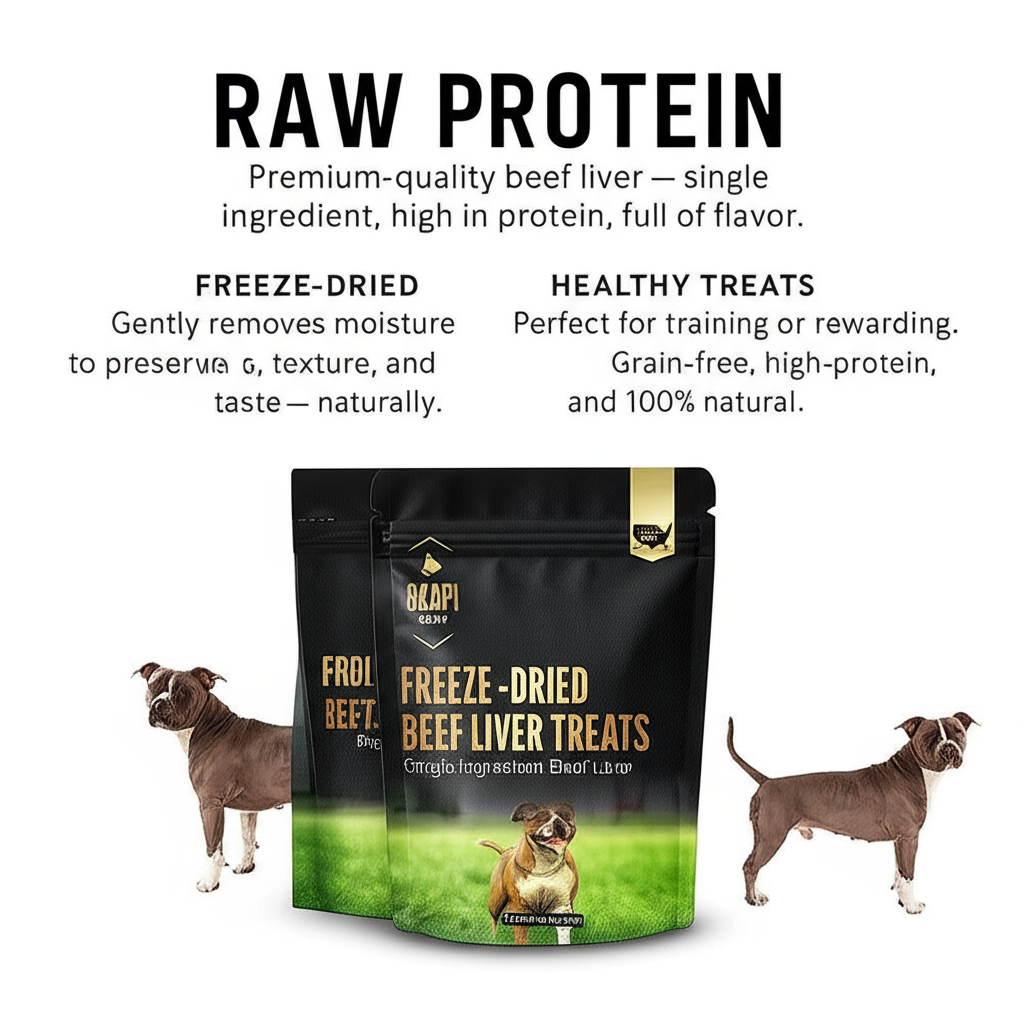 Freeze-Dried Beef Liver Dog Treats 100% Single Ingredient, High-Protein, Natural, Grain-Free Training Snacks for Dogs – Made in USA