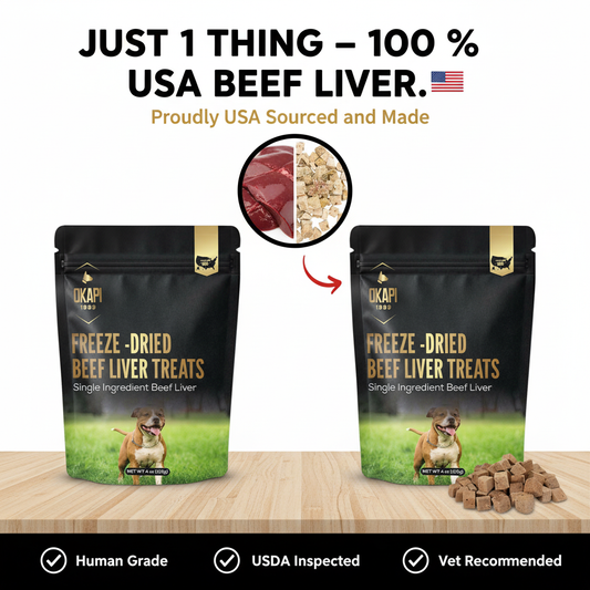 Freeze-Dried Beef Liver Dog Treats 100% Single Ingredient, High-Protein, Natural, Grain-Free Training Snacks for Dogs – Made in USA