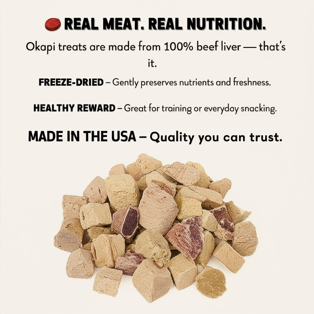 Freeze-Dried Beef Liver Dog Treats 100% Single Ingredient, High-Protein, Natural, Grain-Free Training Snacks for Dogs – Made in USA