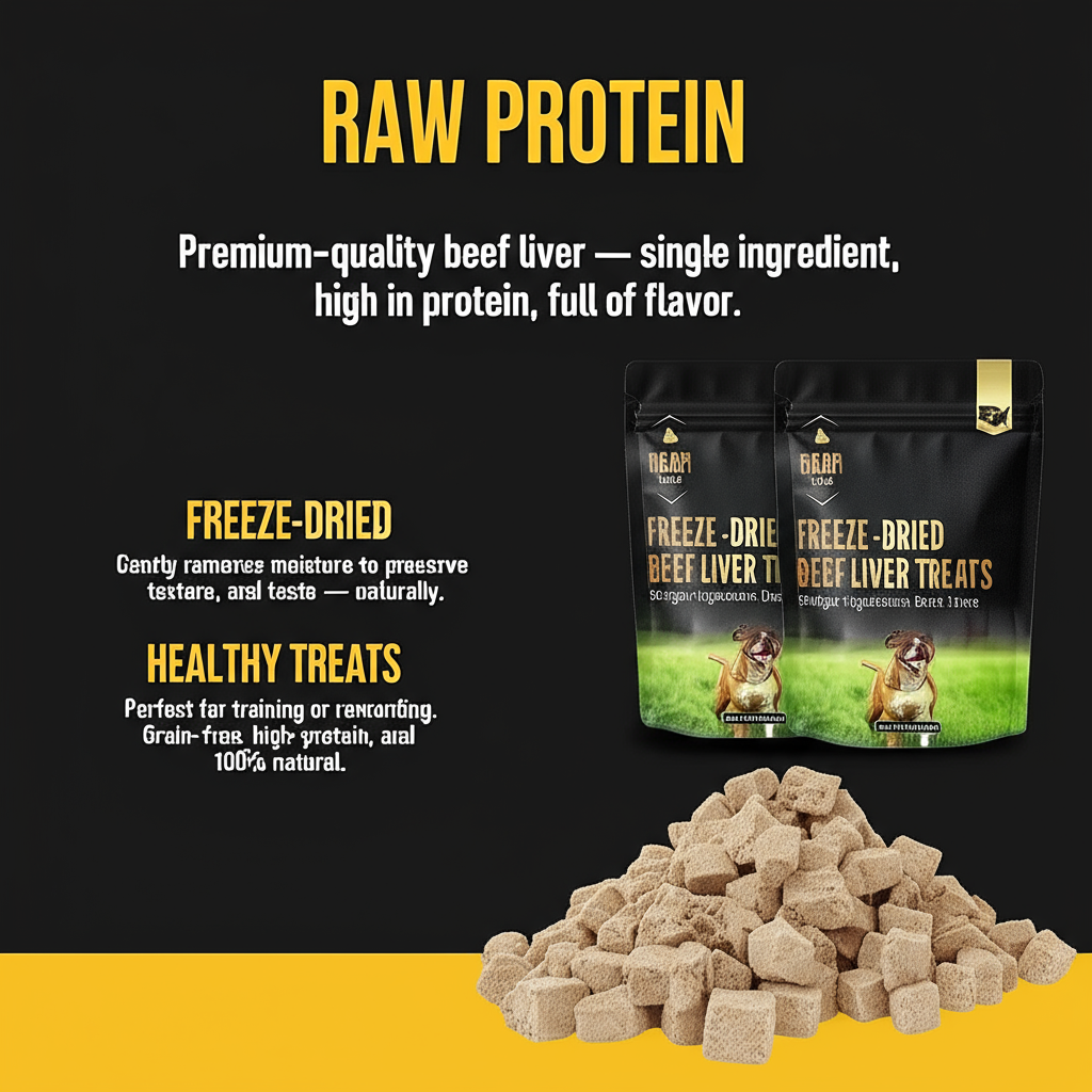 Freeze-Dried Beef Liver Dog Treats 100% Single Ingredient, High-Protein, Natural, Grain-Free Training Snacks for Dogs – Made in USA